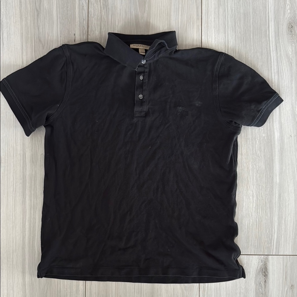 Burberry Black Polo Shirt Classic Cotton Design